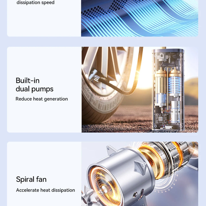 Joyroom Portable Car Air Pump - Wireless Tire Inflator